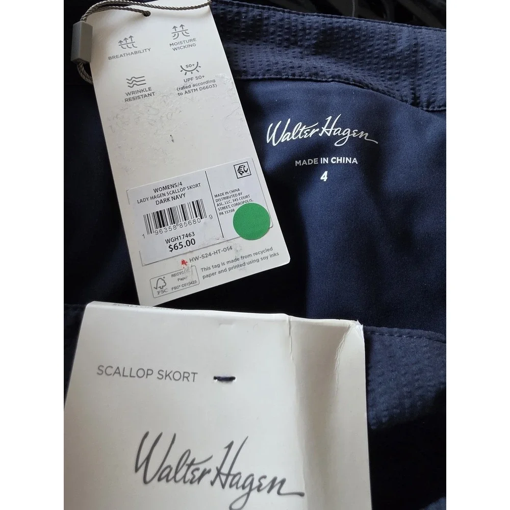 Walter Hagen Golf Skort Size 4 Dark Navy Athletic Mini Skirt Activewear